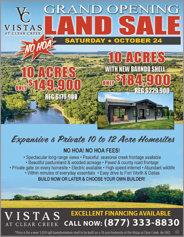 Grand Opening Land Sale Oct 24